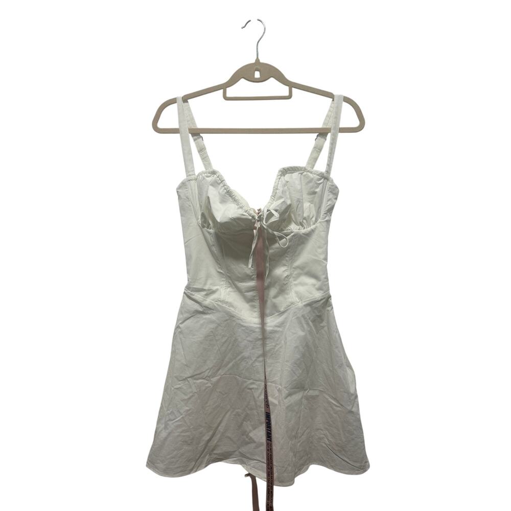 House of CB 'Pietra' White Corset Lace Mini Dress CA9037 Med Plus Cup (D-E) NWT